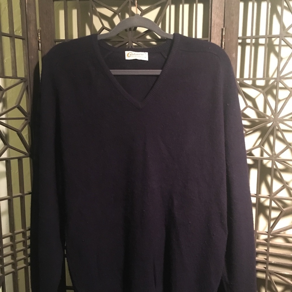 Vintage Men’s Cashmere Navy Sweater M